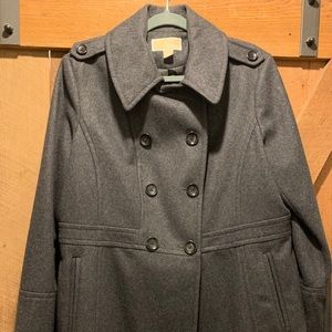 Like new Michael Kors gray wool blend pea Coat…